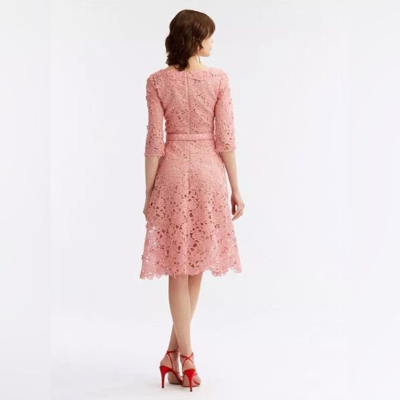 Oscar De La Renta Floral Guipure Lace Midi Dress size 6 - Picture 3 of 14